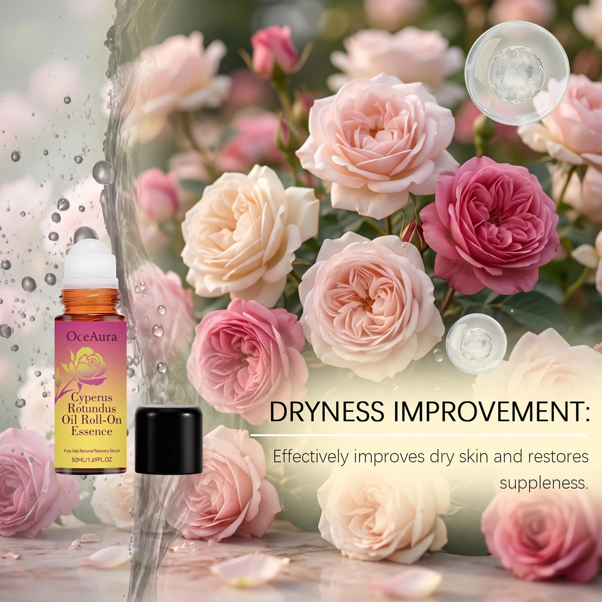OceAura Rose Roller Essential Oil For Nourishing Skin Care