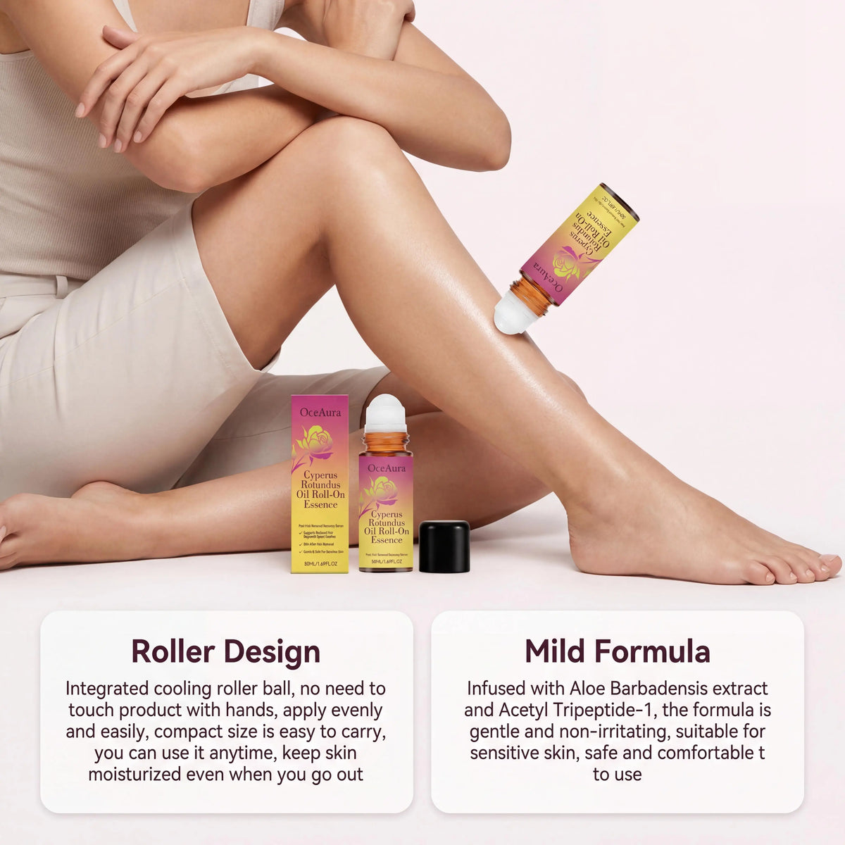OceAura Rose Roller Essential Oil For Nourishing Skin Care