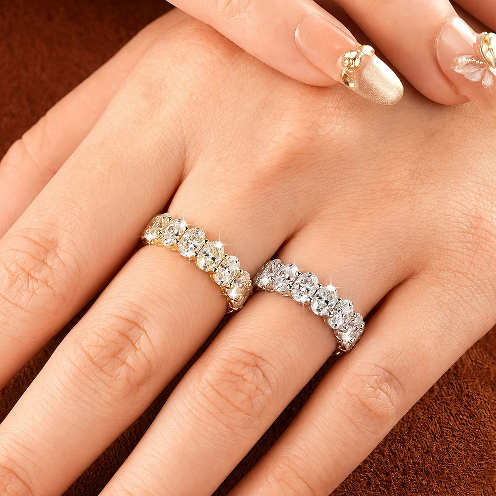 Oxtao 14K Gold Filled Moissanite Eternity Ring For Women