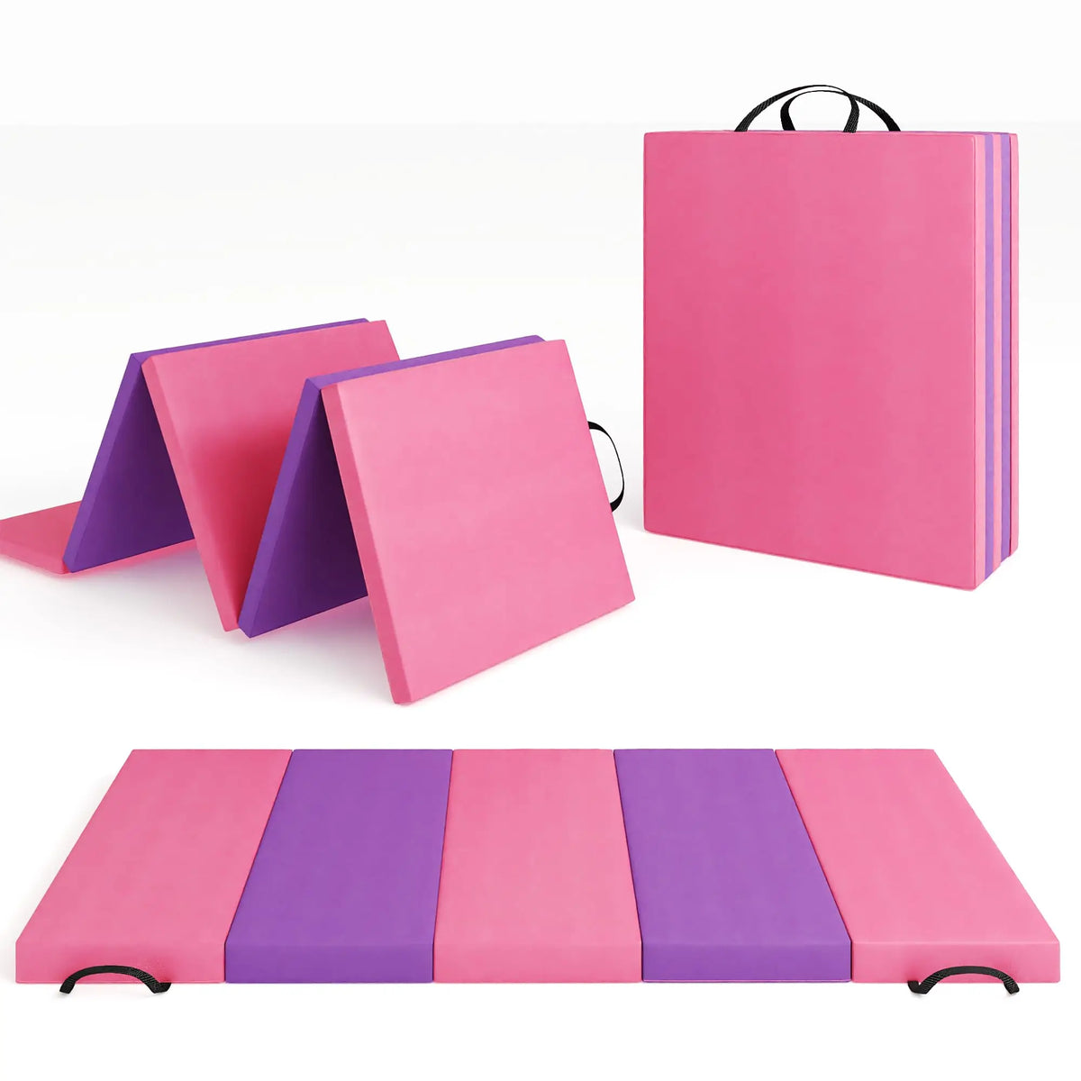 HiMISS Folding Gymnastics Mat Portable Exercise Tumble Pad For Home