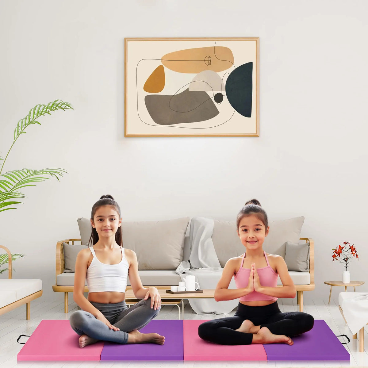 HiMISS Folding Gymnastics Mat Portable Exercise Tumble Pad For Home