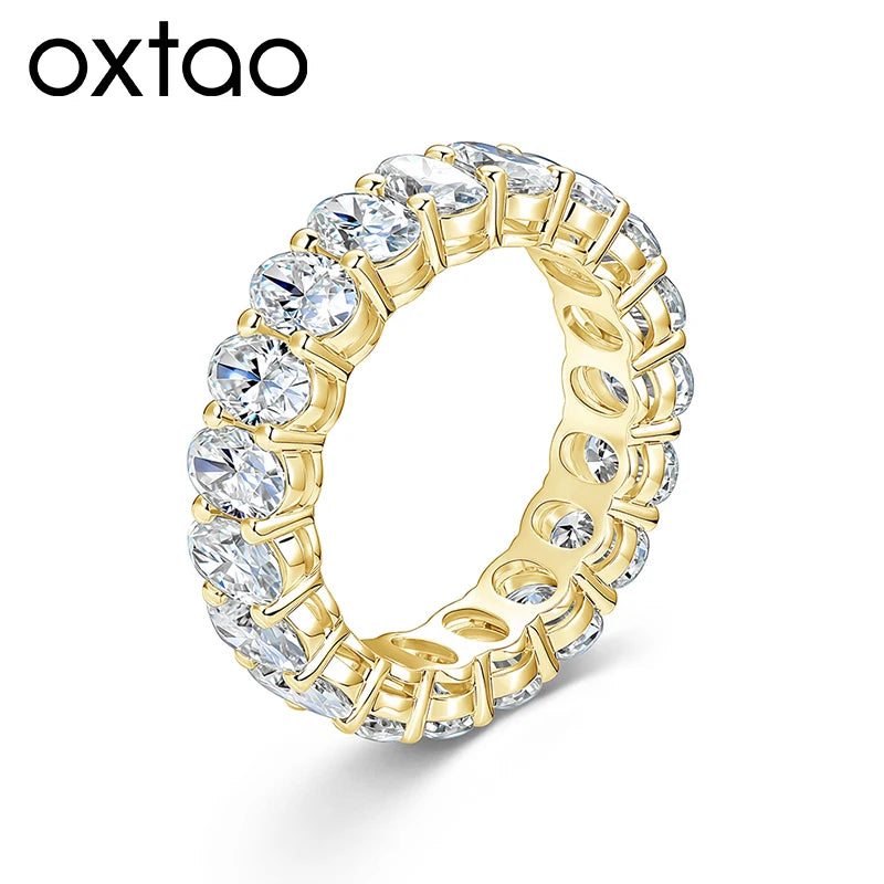 Oxtao 14K Gold Filled Moissanite Eternity Ring For Women