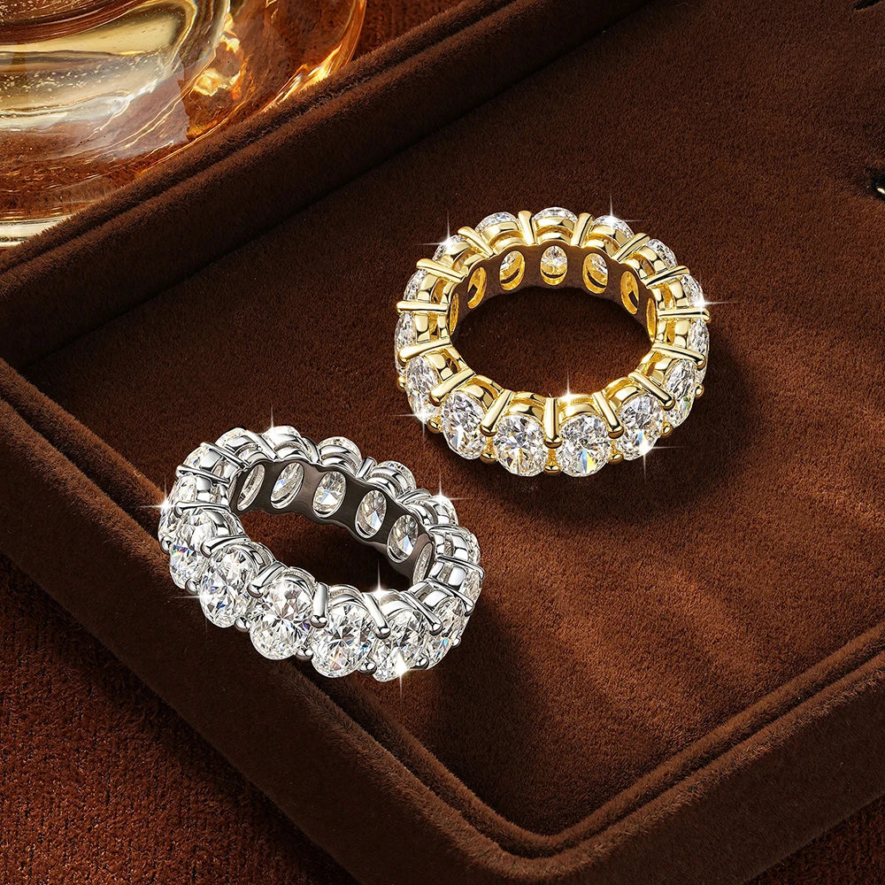 Oxtao 14K Gold Filled Moissanite Eternity Ring For Women
