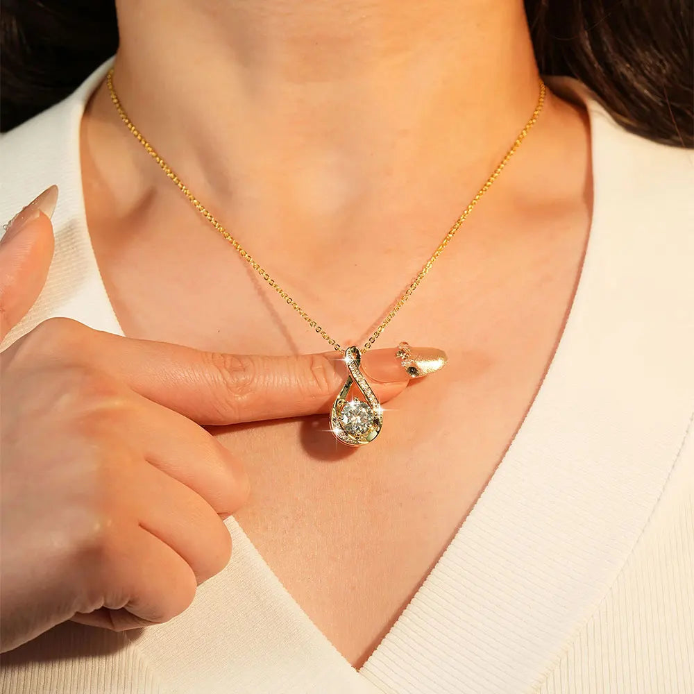 Oxtao Shiny Infinity Moissanite Pendant Necklace For Daily Wear