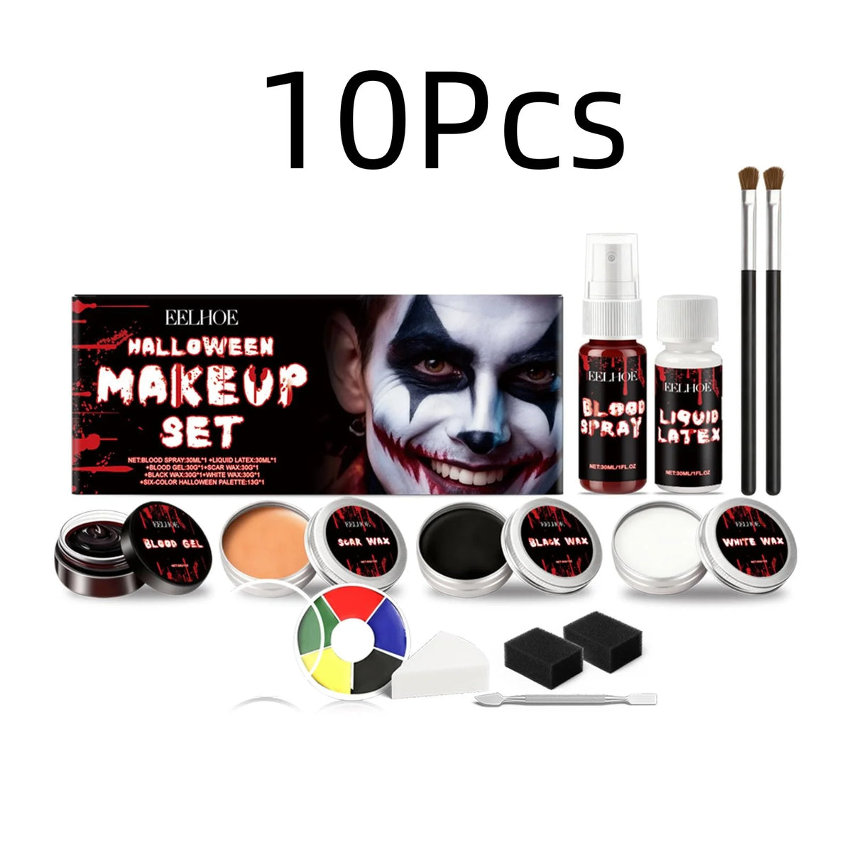 EELHOE Halloween Face Paint Set Waterproof Long Lasting Color Palette