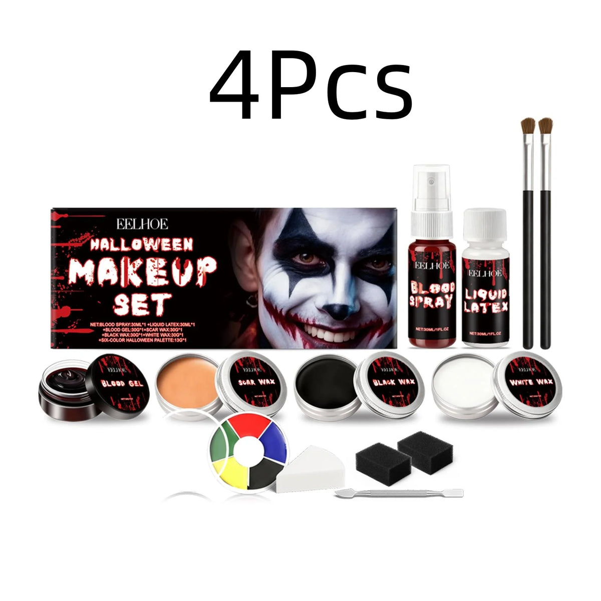 EELHOE Halloween Face Paint Set Waterproof Long Lasting Color Palette