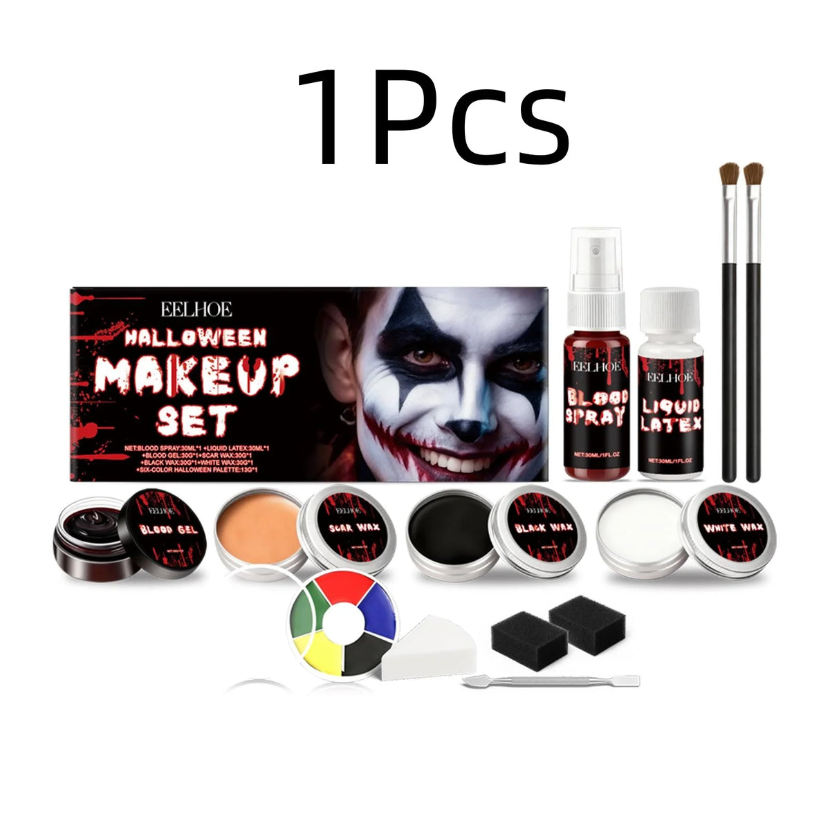EELHOE Halloween Face Paint Set Waterproof Long Lasting Color Palette