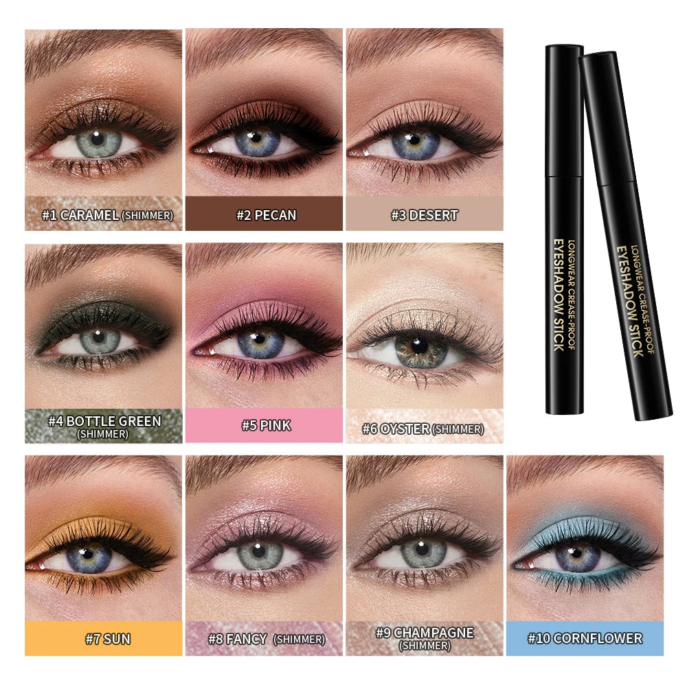 Waterproof Matte Shimmer Eyeshadow Liner Stick Metallic Highlighter Cosmetic