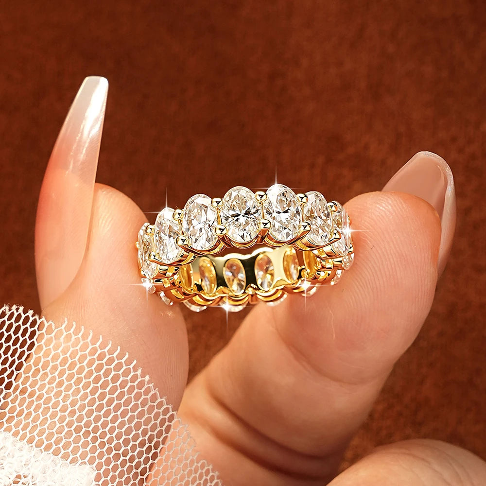 Oxtao 14K Gold Filled Moissanite Eternity Ring For Women