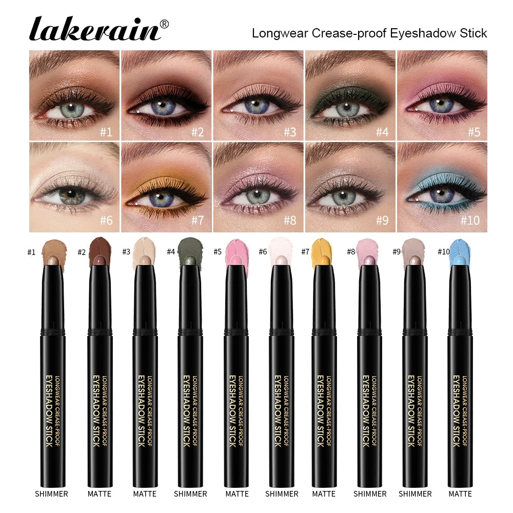 Waterproof Matte Shimmer Eyeshadow Liner Stick Metallic Highlighter Cosmetic