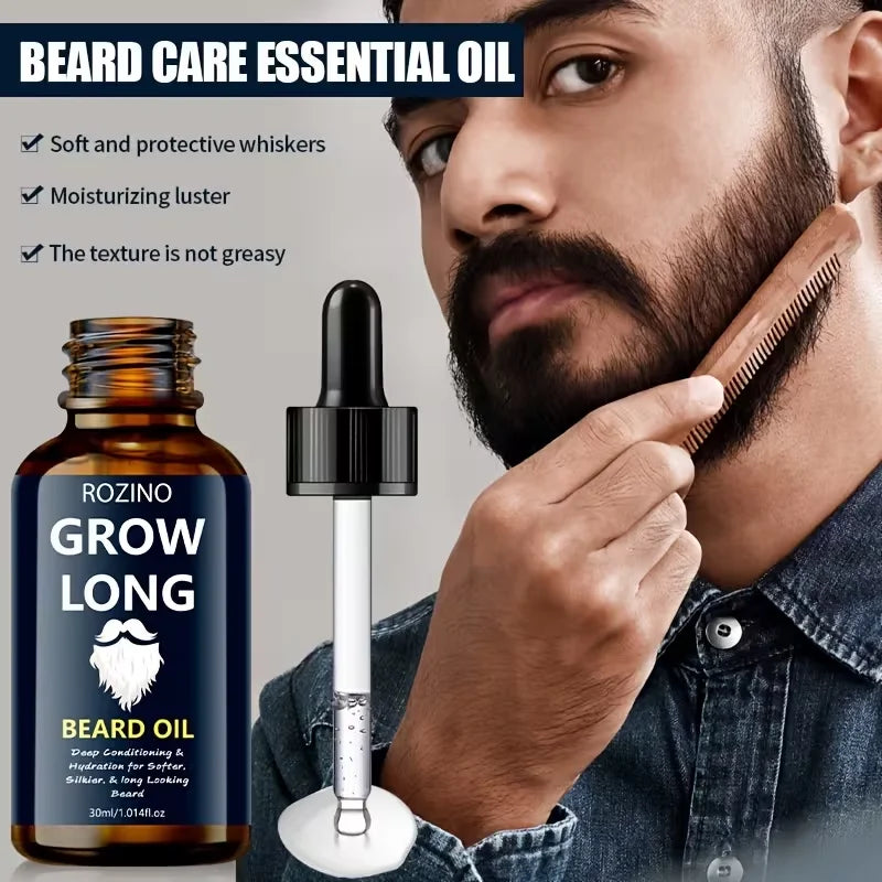 Rozino Natural Beard Oil With Jojoba And Glycerin For Men