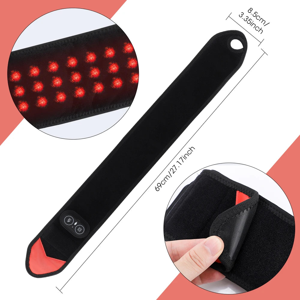 Red Light Wrist Brace 660nm Infrared Light Hot Compress Wrist Strap Wireless Rechargeable Sports Wristband Hand Protector Muscle Strain Relief
