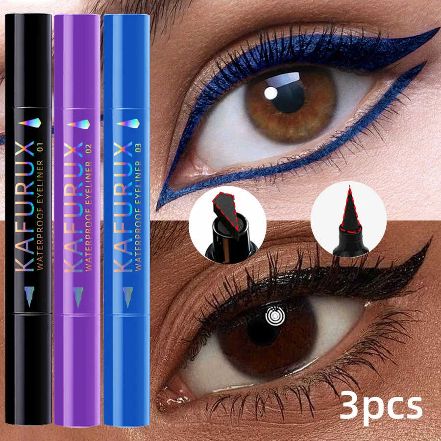 Kafurux Double Head Star Seal Waterproof Stamp Eyeliner