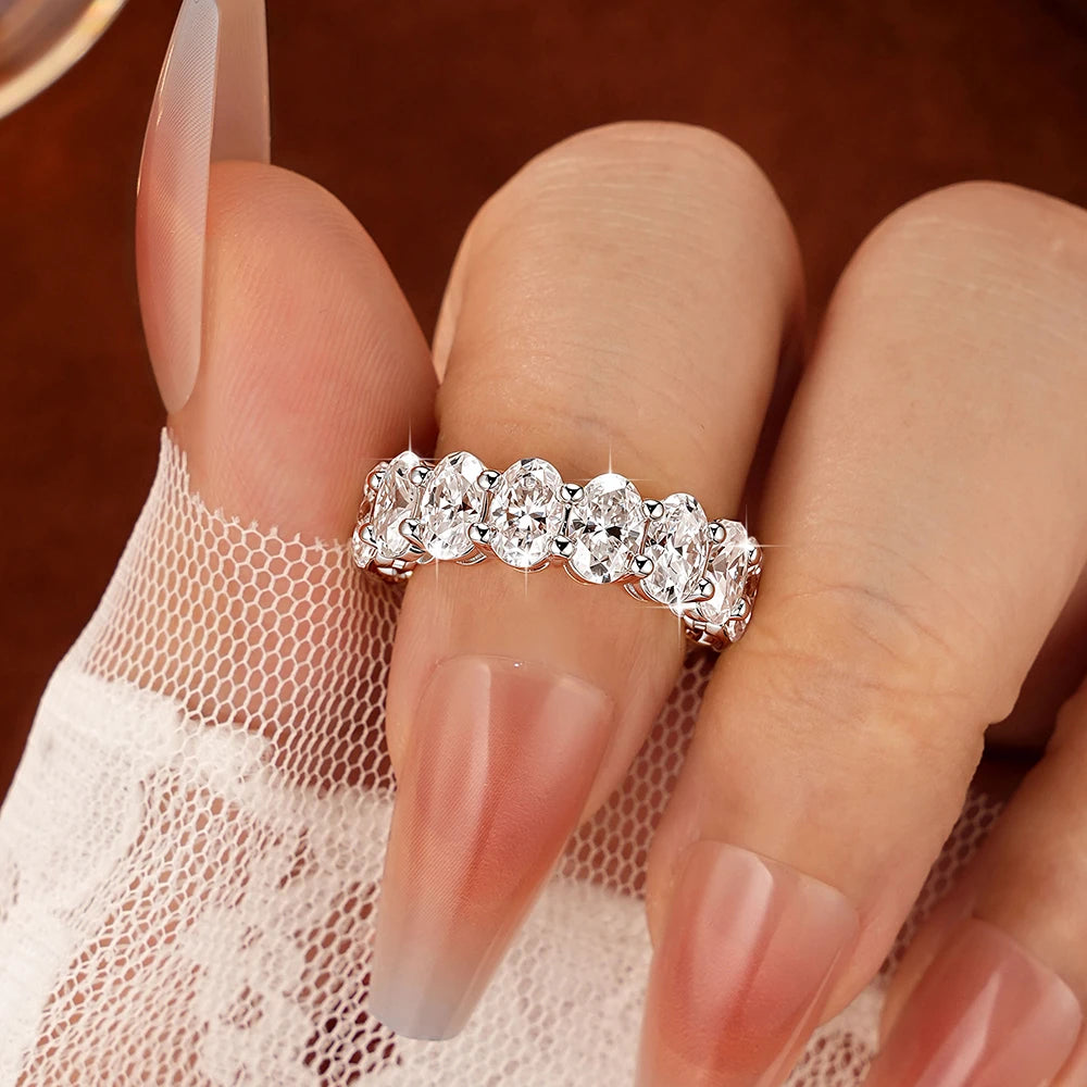Oxtao 14K Gold Filled Moissanite Eternity Ring For Women