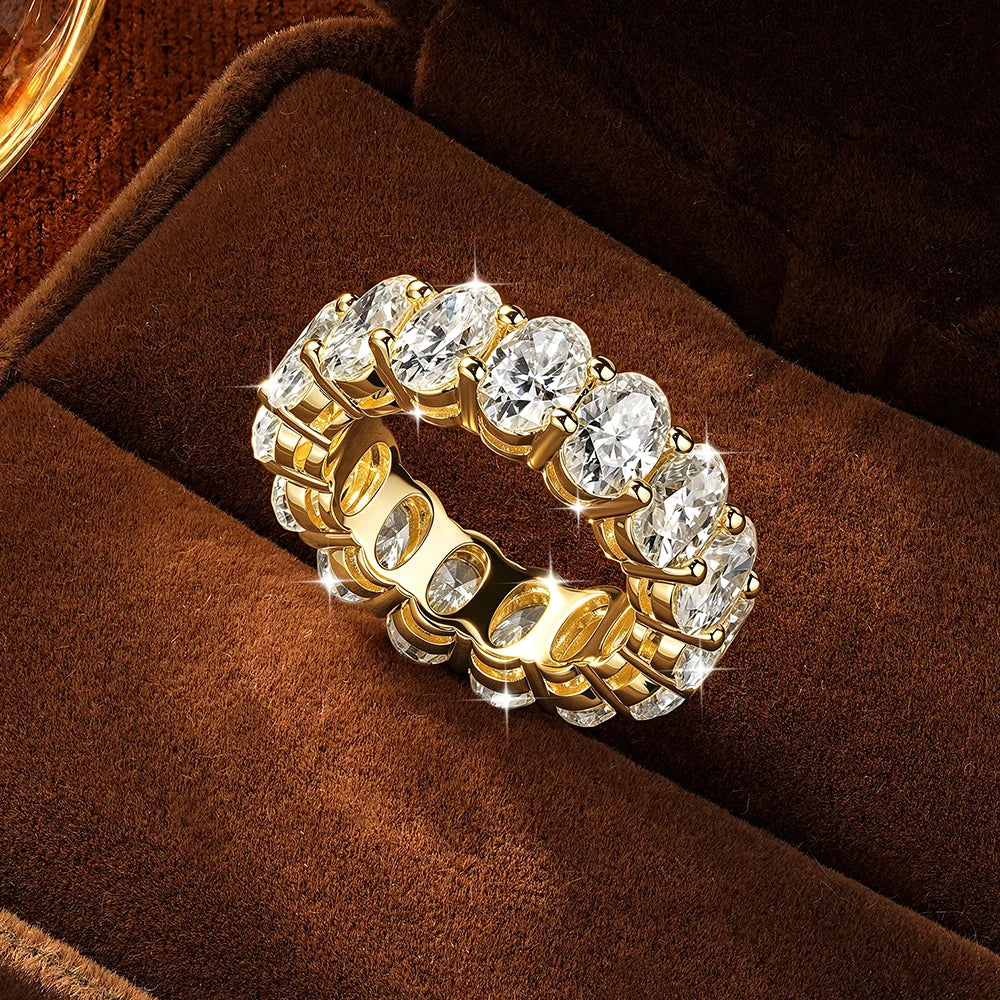 Oxtao 14K Gold Filled Moissanite Eternity Ring For Women
