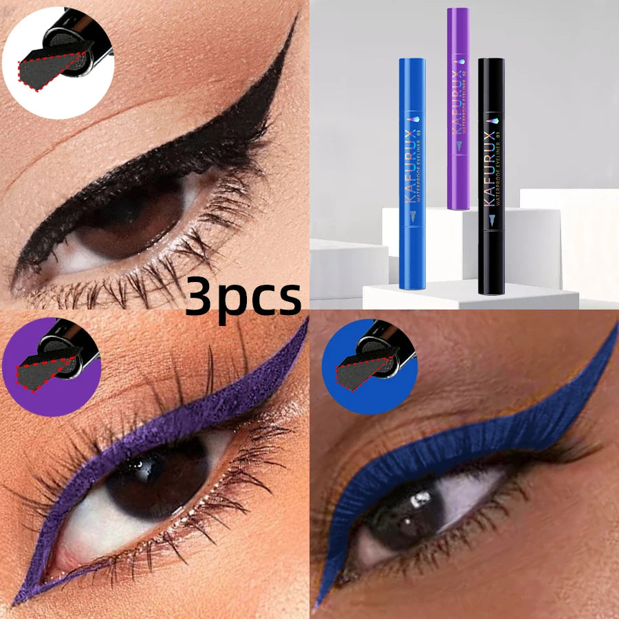 Kafurux Double Head Star Seal Waterproof Stamp Eyeliner