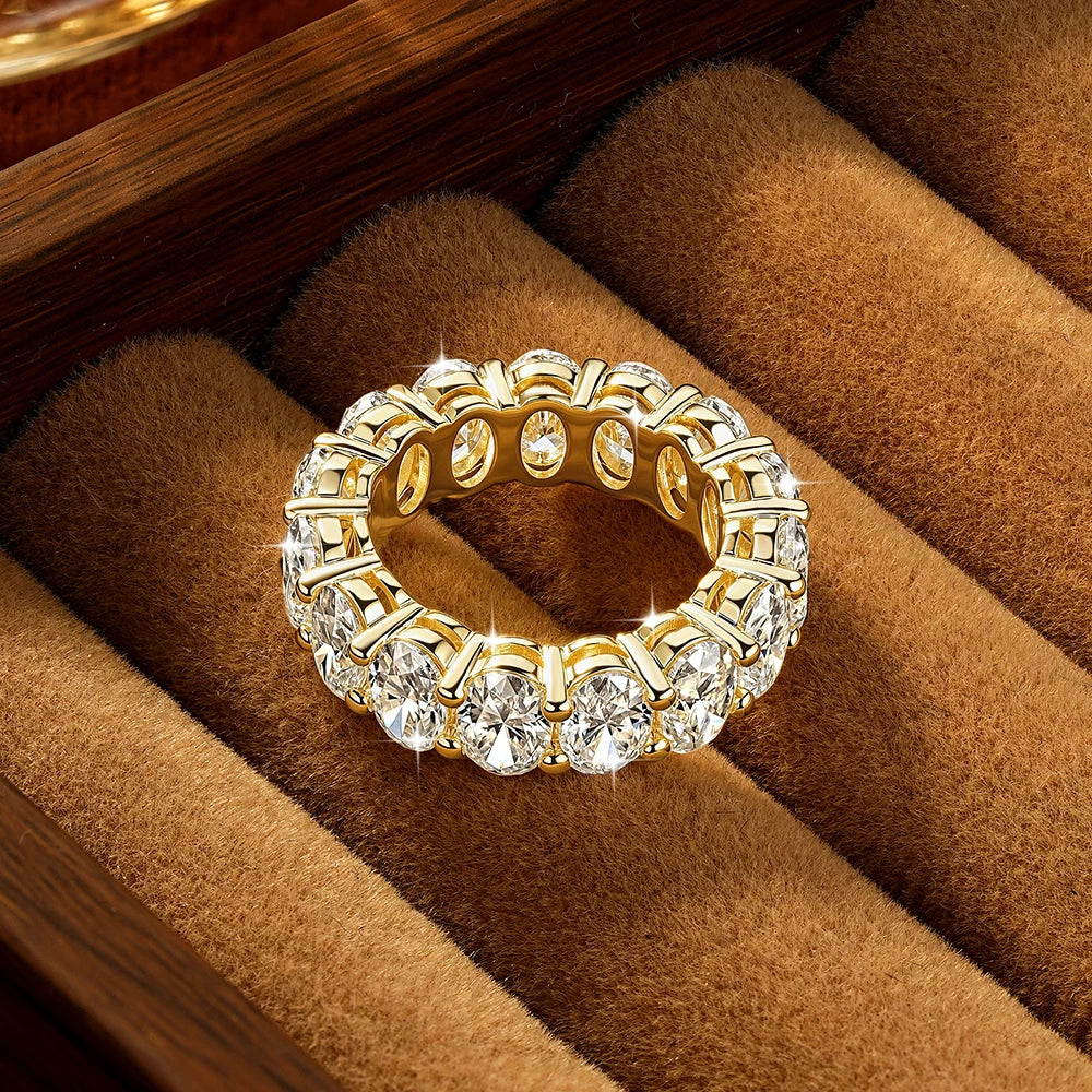 Oxtao 14K Gold Filled Moissanite Eternity Ring For Women