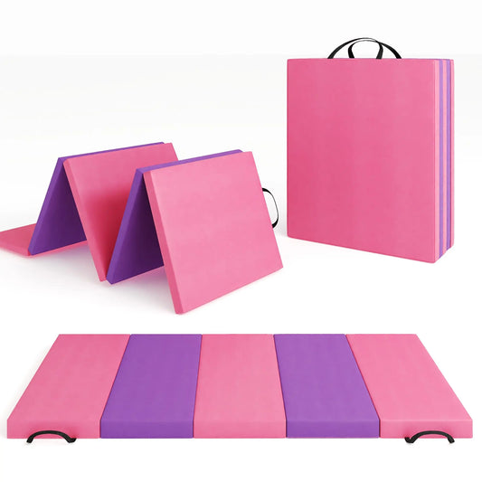 HiMISS Folding Gymnastics Mat Portable Exercise Tumble Pad For Home