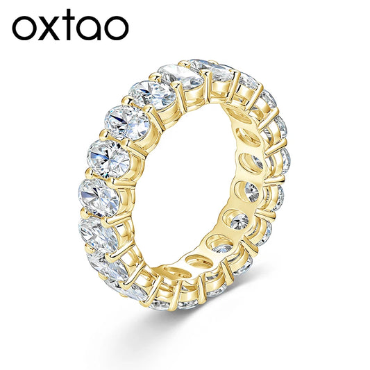 Oxtao 14K Gold Filled Moissanite Eternity Ring For Women