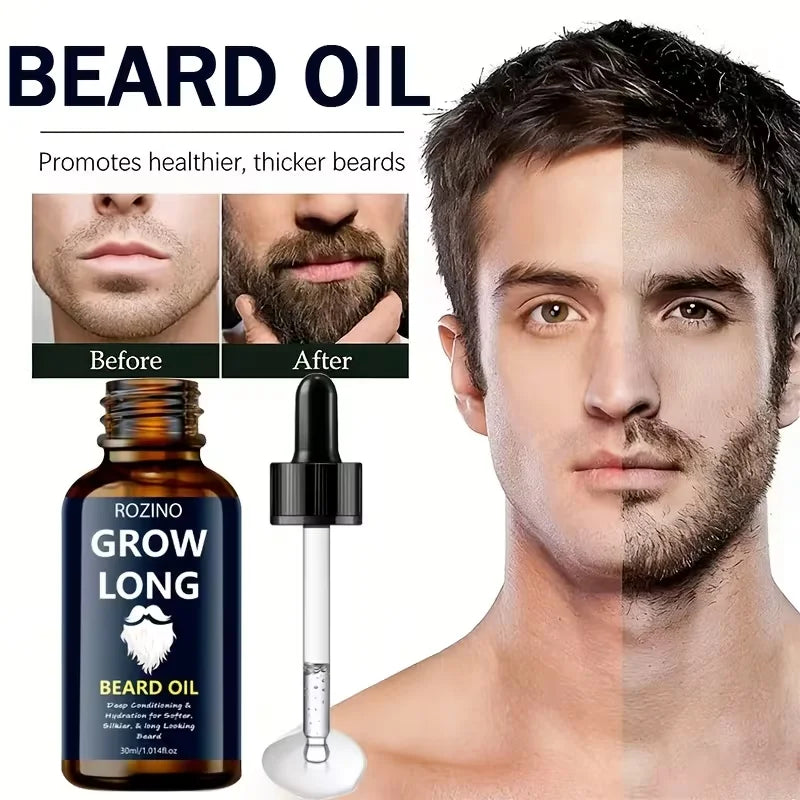 Rozino Natural Beard Oil With Jojoba And Glycerin For Men