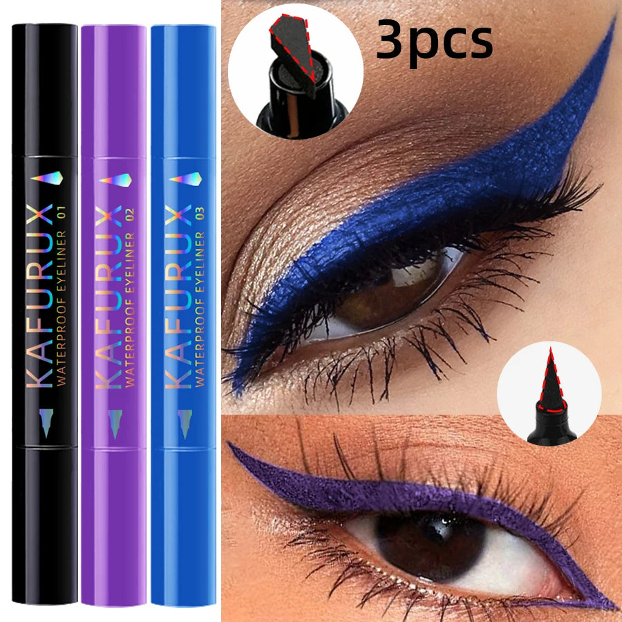 Kafurux Double Head Star Seal Waterproof Stamp Eyeliner