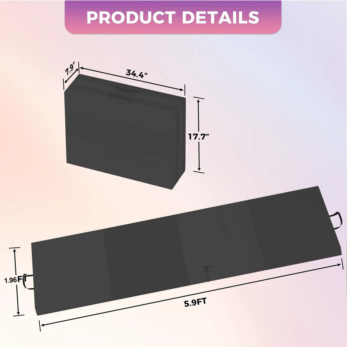 HiMISS Folding Gymnastics Mat Portable Exercise Tumble Pad For Home