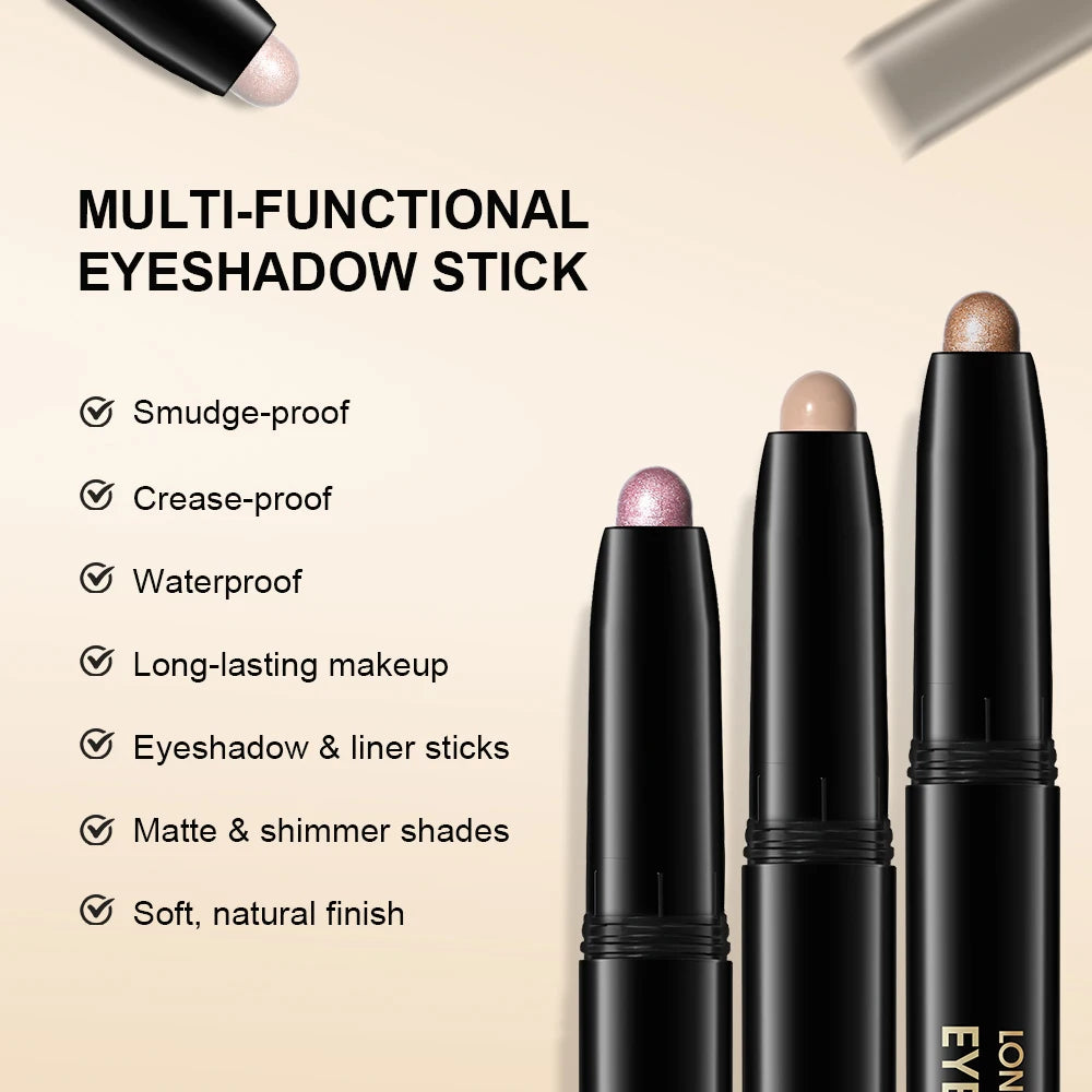 Waterproof Matte Shimmer Eyeshadow Liner Stick Metallic Highlighter Cosmetic